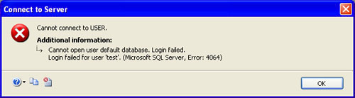 sql server error 4064 error message