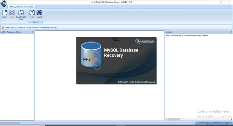 Firstly, install the MySQL Database Recovery Tool.