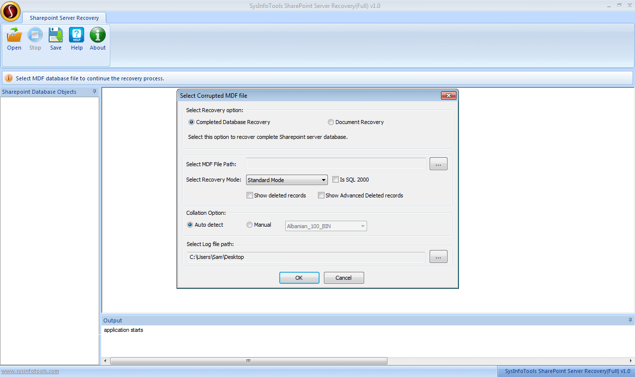 sharepoint database recovery step2